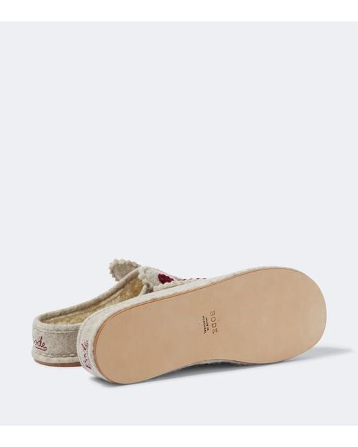 Bode White Wool-Blend Slippers for men