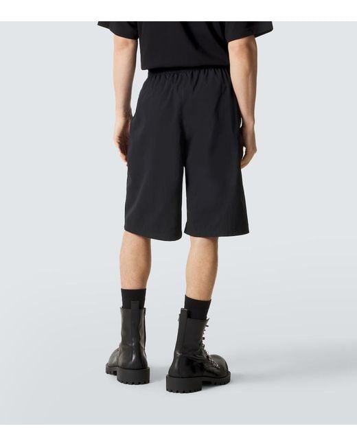 Balenciaga Black Jersey Bermuda Shorts for men