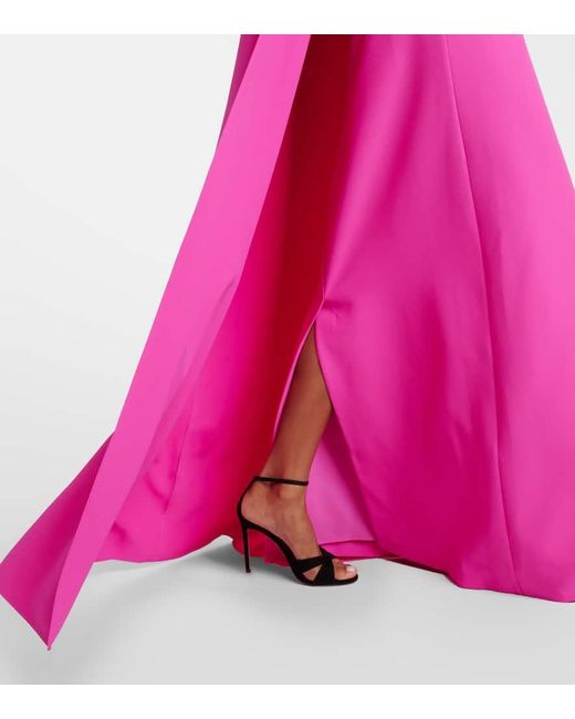 Safiyaa Pink Mattia Caped Embellished Gown