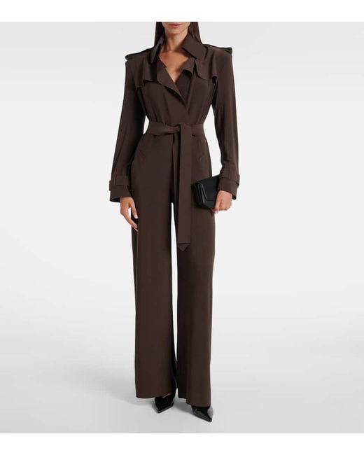 Norma Kamali Purple Single-Breasted Jumpsuit
