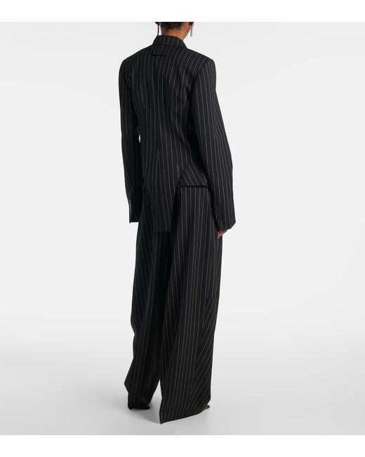 Jean Paul Gaultier Black Striped Virgin Wool Blazer
