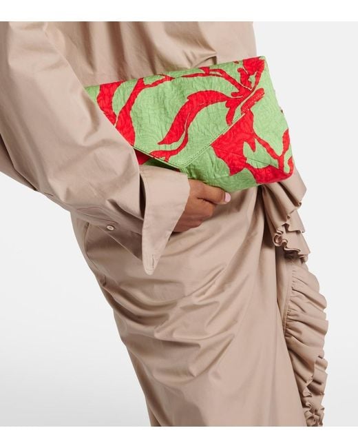 Dries Van Noten Red Envelope Small Jacquard Clutch