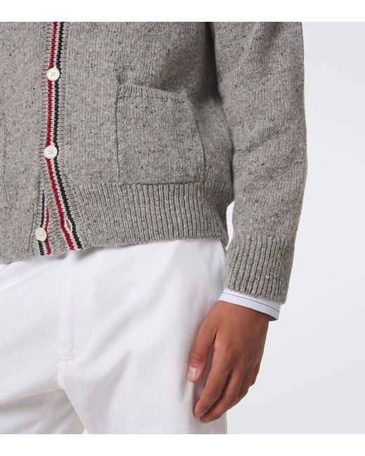 Thom Browne Gray Hector Intarsia Wool And Mohair Cardigan for men