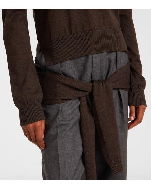 Jersey Trampantojo En Mezcla De Lana Lemaire de color Brown