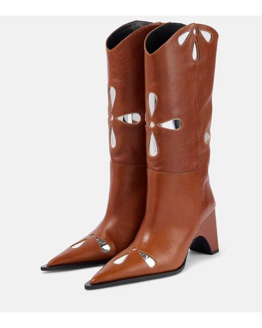 Stivali Texani Petal Bridge di Coperni in Brown