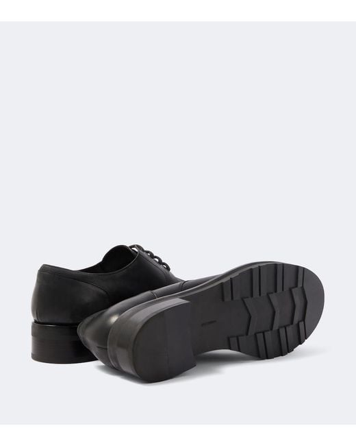 The Row Black Leather Derby Shoes for men