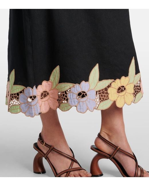 Rixo Black Top Serano Aus Einem Leinengemisch