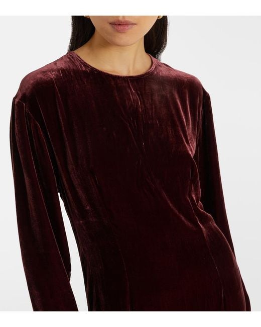 Asceno Black Jody Velvet Midi Dress