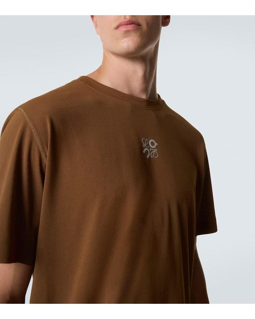 Loewe Brown X On Active Logo Jersey T-Shirt for men