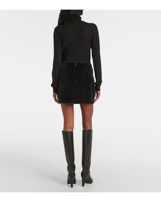 Blazé Milano Black Jealousy Cotton Velvet Miniskirt
