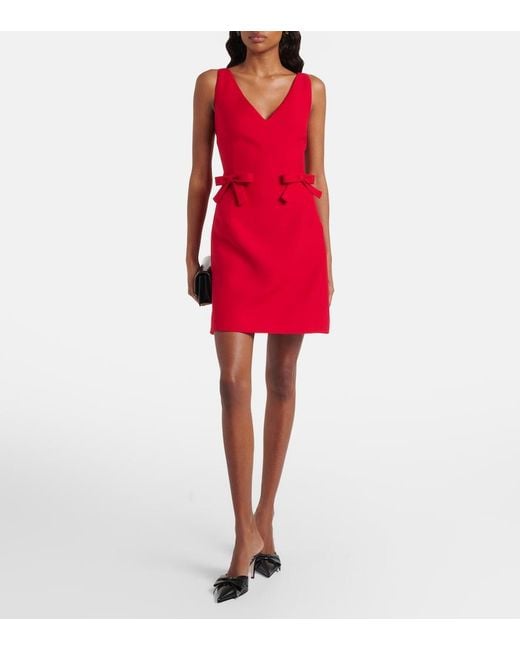Valentino Red Crepe Couture Bow-Detail Minidress