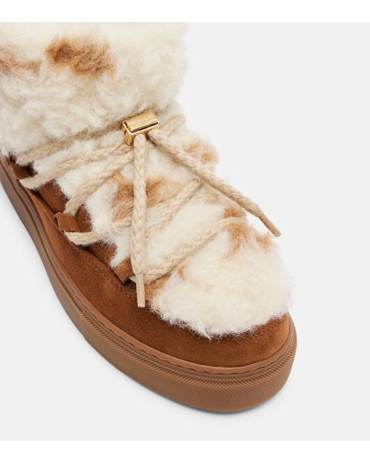 Inuikii Brown Teddy Low Suede Teddy Snow Boots