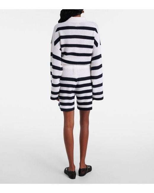 Jardin Des Orangers Blue Striped Cashmere Shorts
