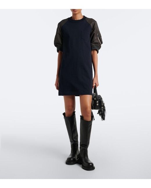 Sacai Black Cotton Minidress