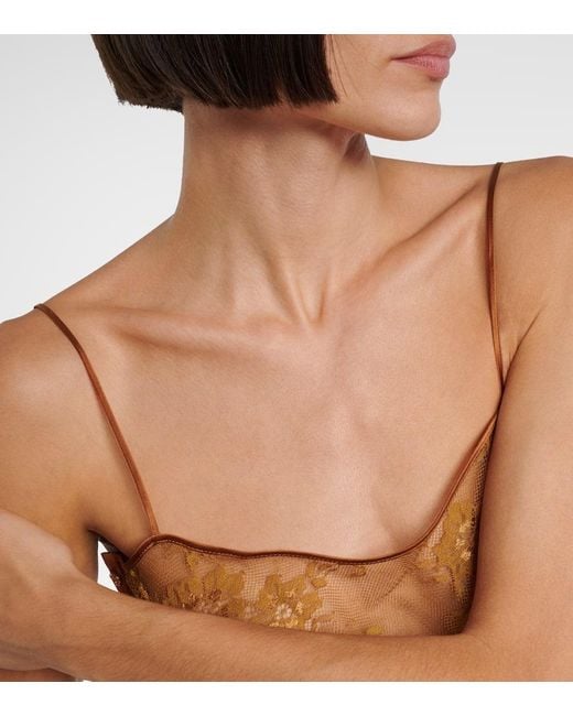 Top De Encaje Con Seda JACQUES WEI de color Natural