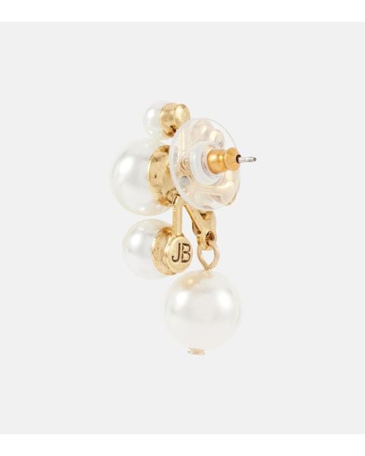 Jennifer Behr Natural Glass Pearl Embellished Earrings