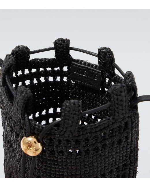 Loewe White Paula's Ibiza Logo Raffia Crossbody Bag for men