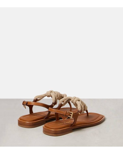 Prada Brown Leather Thong Sandals