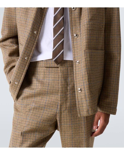 Thom Browne Natural Houndstooth Wool Straight Pants for men