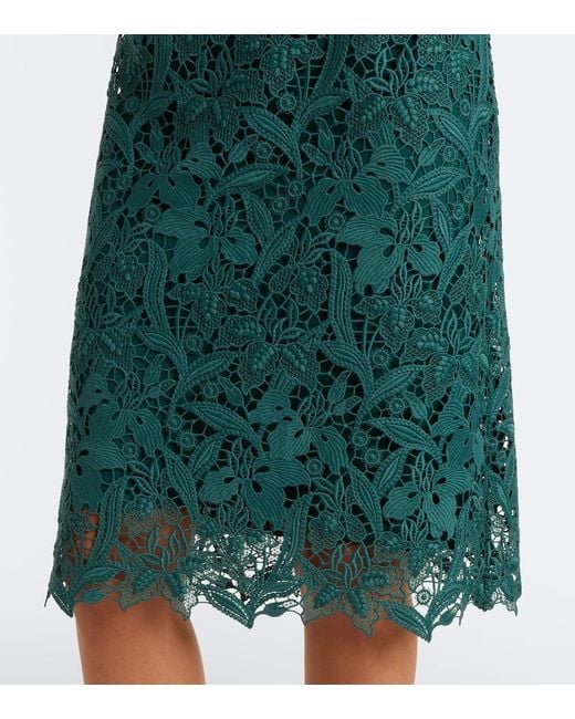 Monique Lhuillier Green Lace Minidress