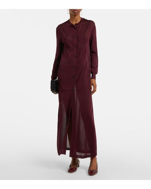 Ferragamo Purple Lame Cardigan