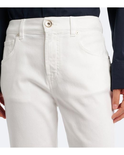Eleventy White Cropped Slim Jeans