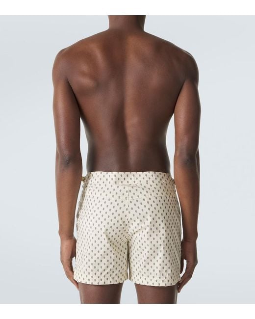 Tom Ford White Paisley Swim Trunks for men