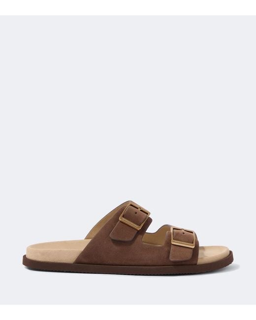 Brunello Cucinelli Brown Suede Sandals for men