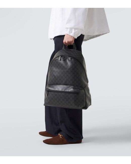 Gucci Black Essence Classic Gg Canvas Medium Backpack for men
