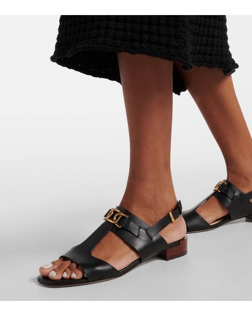 Tod's Black Kate Leather Sandals