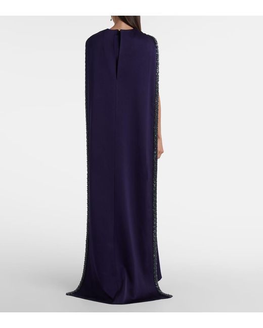 Roland Mouret Blue Verzierte Robe Aus Crepe