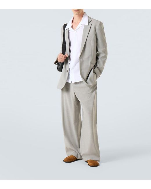 Loewe White Cotton Poplin Bowling Shirt for men
