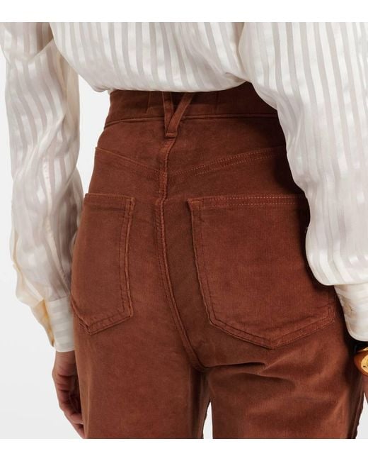 Pantalon Evase Cameron En Velours Cotele Veronica Beard en coloris Brown