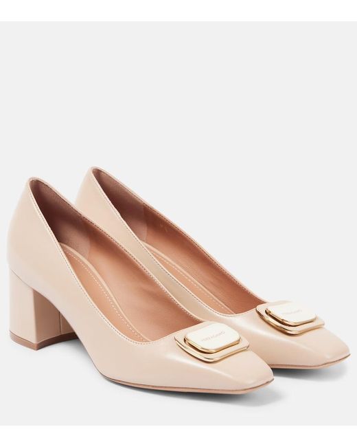 Ferragamo Brown Vella Leather Pumps