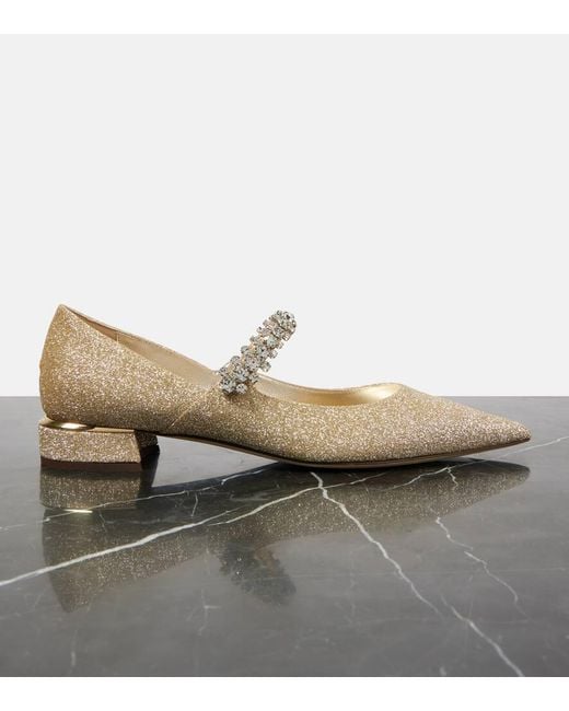 Ballerine Mary Jane Bing Con Cristalli di Jimmy Choo in Natural