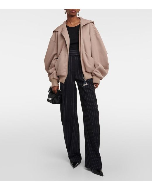 The Attico Brown Bomber Wool Gabardine Jacket
