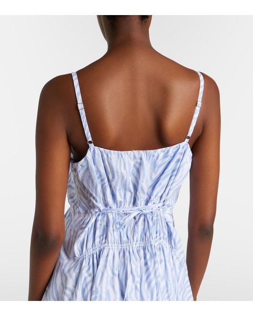 Proenza Schouler Blue Label Michelyn Printed Cotton-Blend Maxi Dress