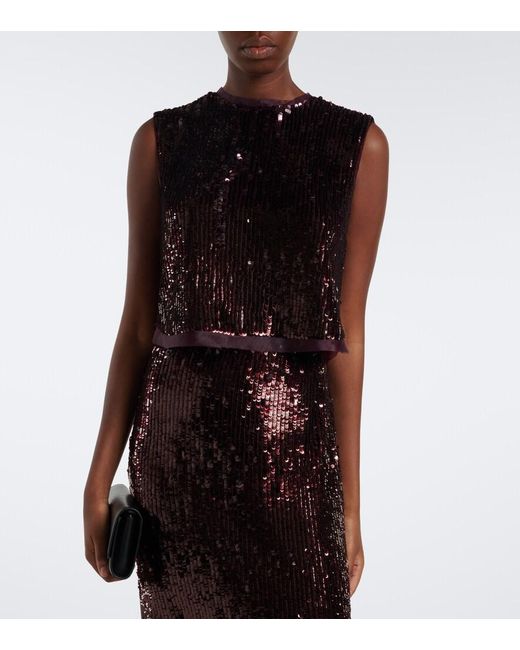 Jonathan Simkhai Black Cydia Sequined Top