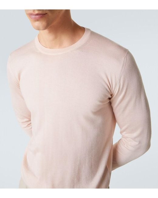 Fedeli Pink Cashmere And Silk Sweater for men