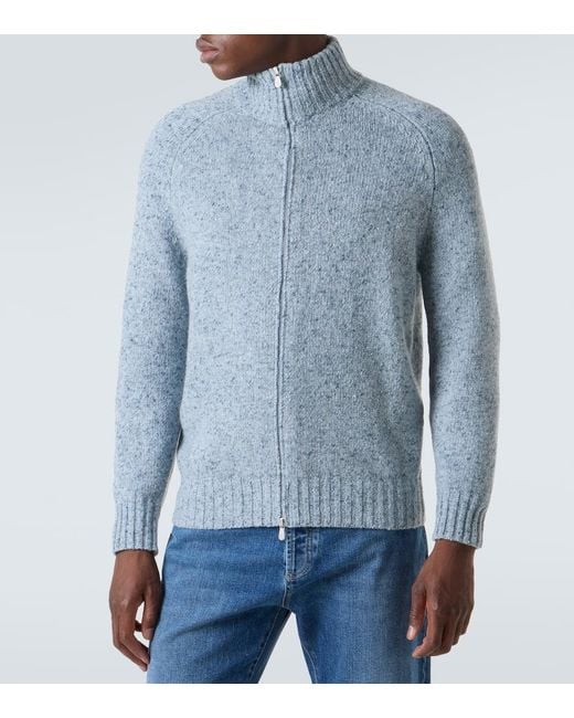 Cardigan De Cachemir Con Cremallera Brunello Cucinelli de hombre de color Blue