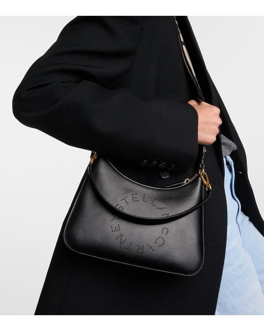 Stella McCartney Black Logo Small Shoulder Bag