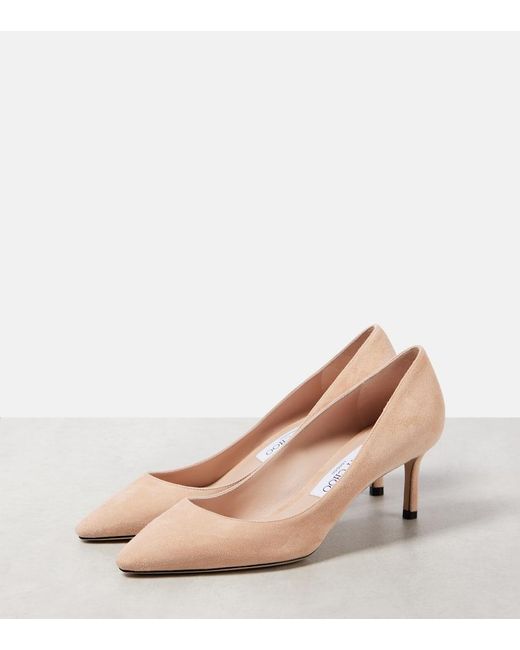 Jimmy Choo Pink Romy 60 Suede Pumps