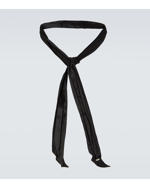 Cravatta Lavalliere in seta di Saint Laurent in Black da Uomo