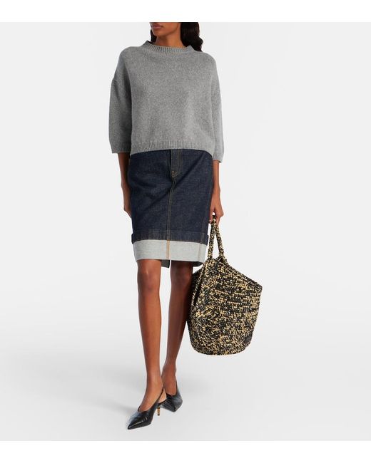Khaite Gray Sabina Cropped Cashmere Sweater
