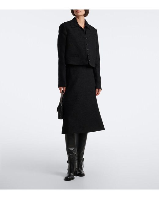 Fendi Black Wool-Blend Boucle Jacket