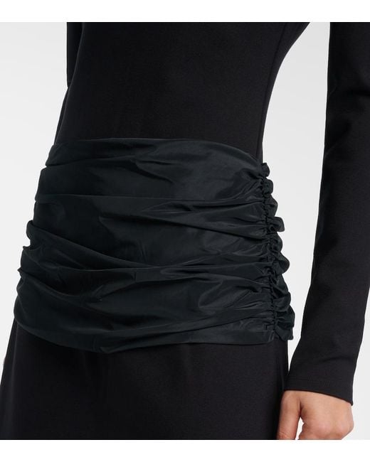 Staud Black Holland Draped Maxi Dress