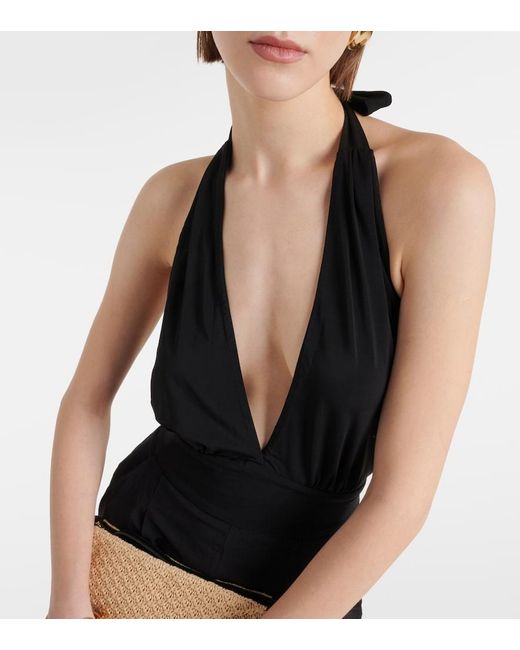 Max Mara Black Nice Halterneck Jersey Jumpsuit
