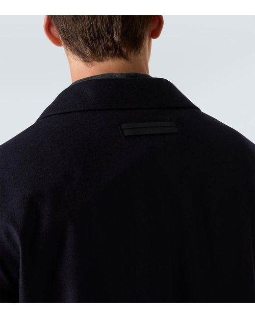 Zegna Blue Wool Overshirt for men