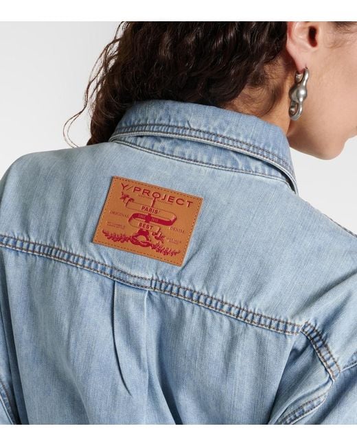 Y. Project Blue Evergreen Paris' Best Denim Shirt Dress