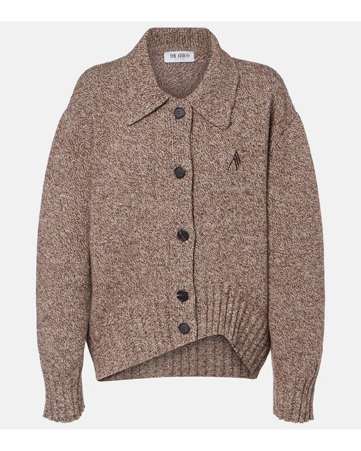The Attico Brown Wool And Cashmere Cardigan